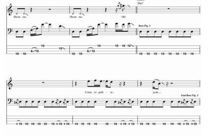 come together beatles bass transcription
