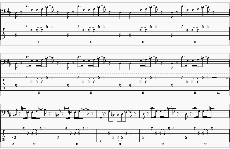 taxman bass transcription