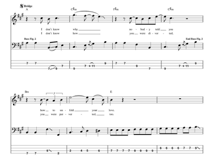 While my guitar gently weeps beatles bass tab