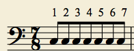 7/8 eighth note gets the beat example