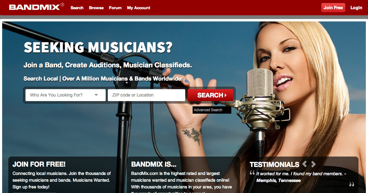 find musicians to play with bandmix