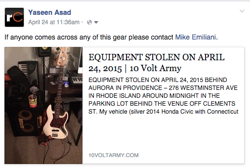 10 volt army stolen gear facebook response 2
