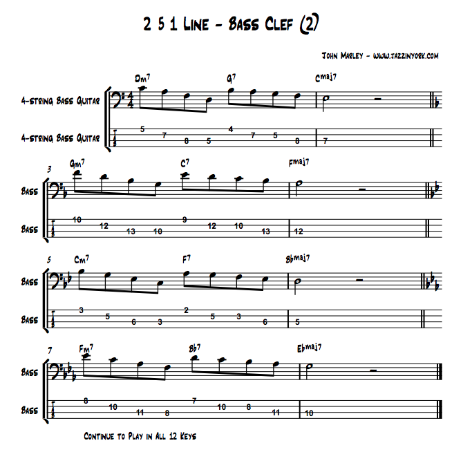 2-15 bass clef walking bass line example 2